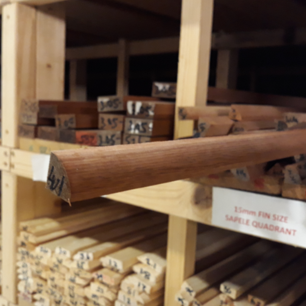 Image of 15 x 15mm Finished Size Sapele Quadrant