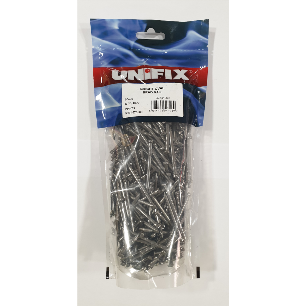 Product photograph of Bright Oval Brad Nails 1KG Pack 