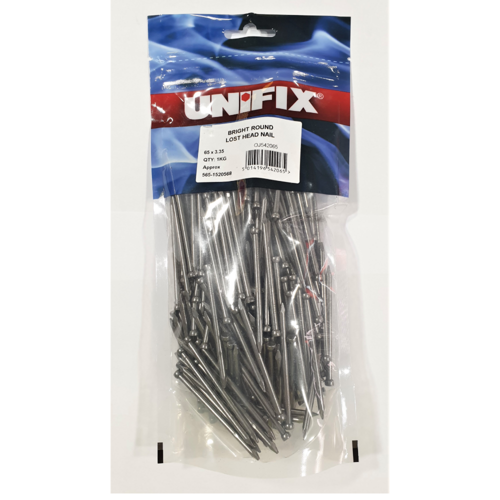 Sub image of Bright Round Lost Head Nails 1KG Pack  number 2 in the gallery of images