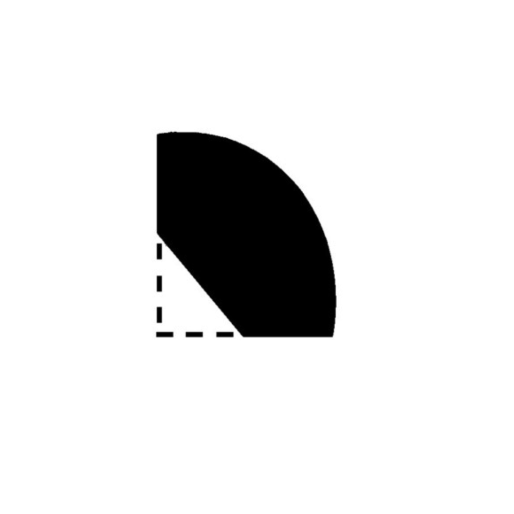 Image of Dark Hardwood Quadrant 2400mm