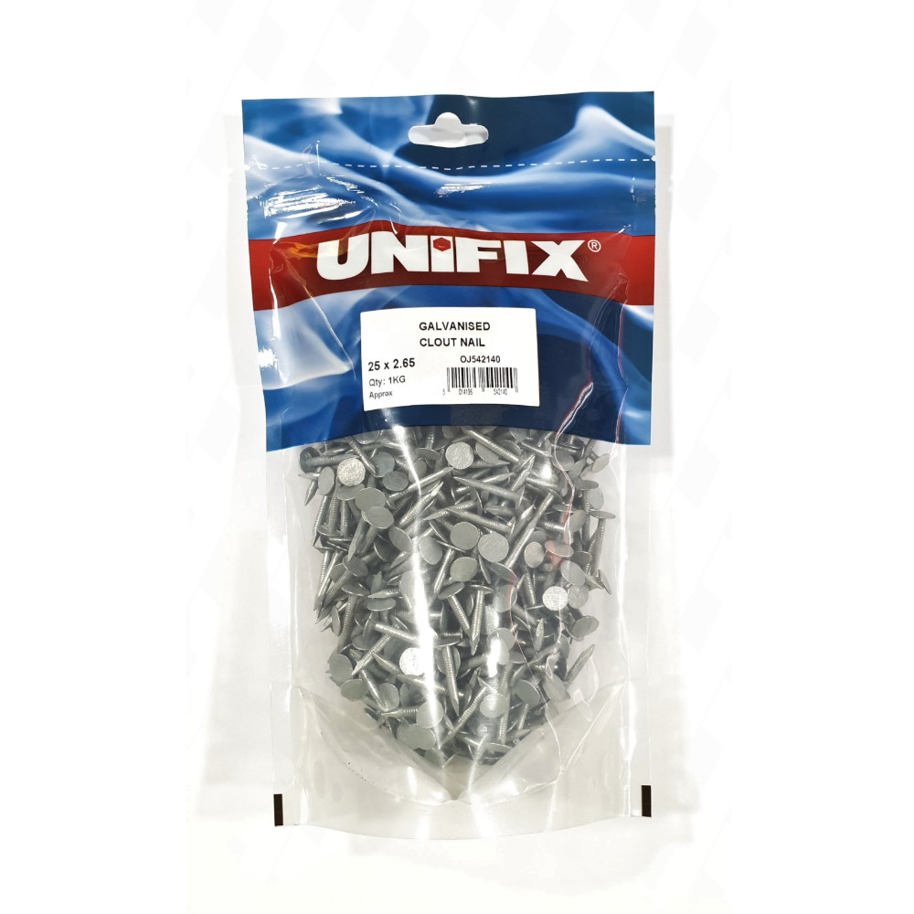 Sub image of Galvanised Clout Nails 1KG Pack  number 2 in the gallery of images