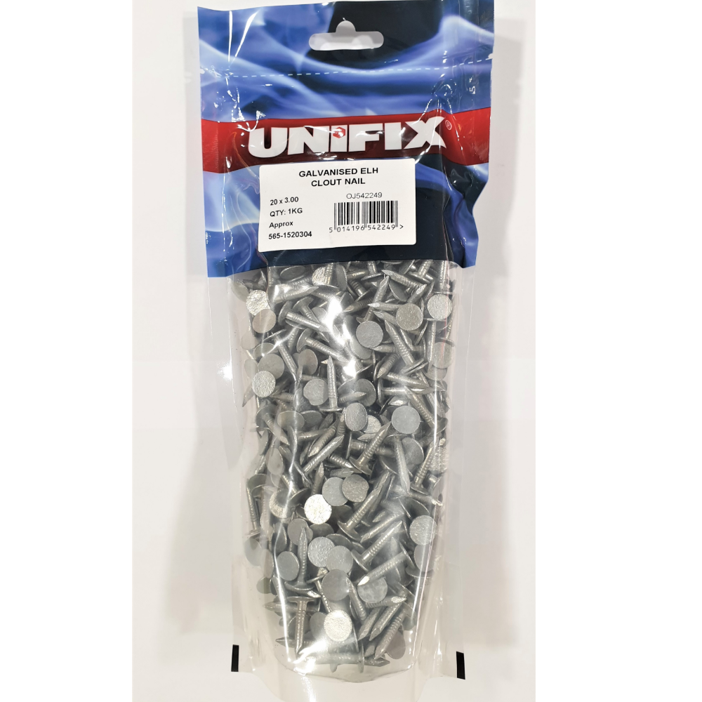 Sub image of Galvanised Extra Large head Clout Nail 1 KG Pack  number 2 in the gallery of images