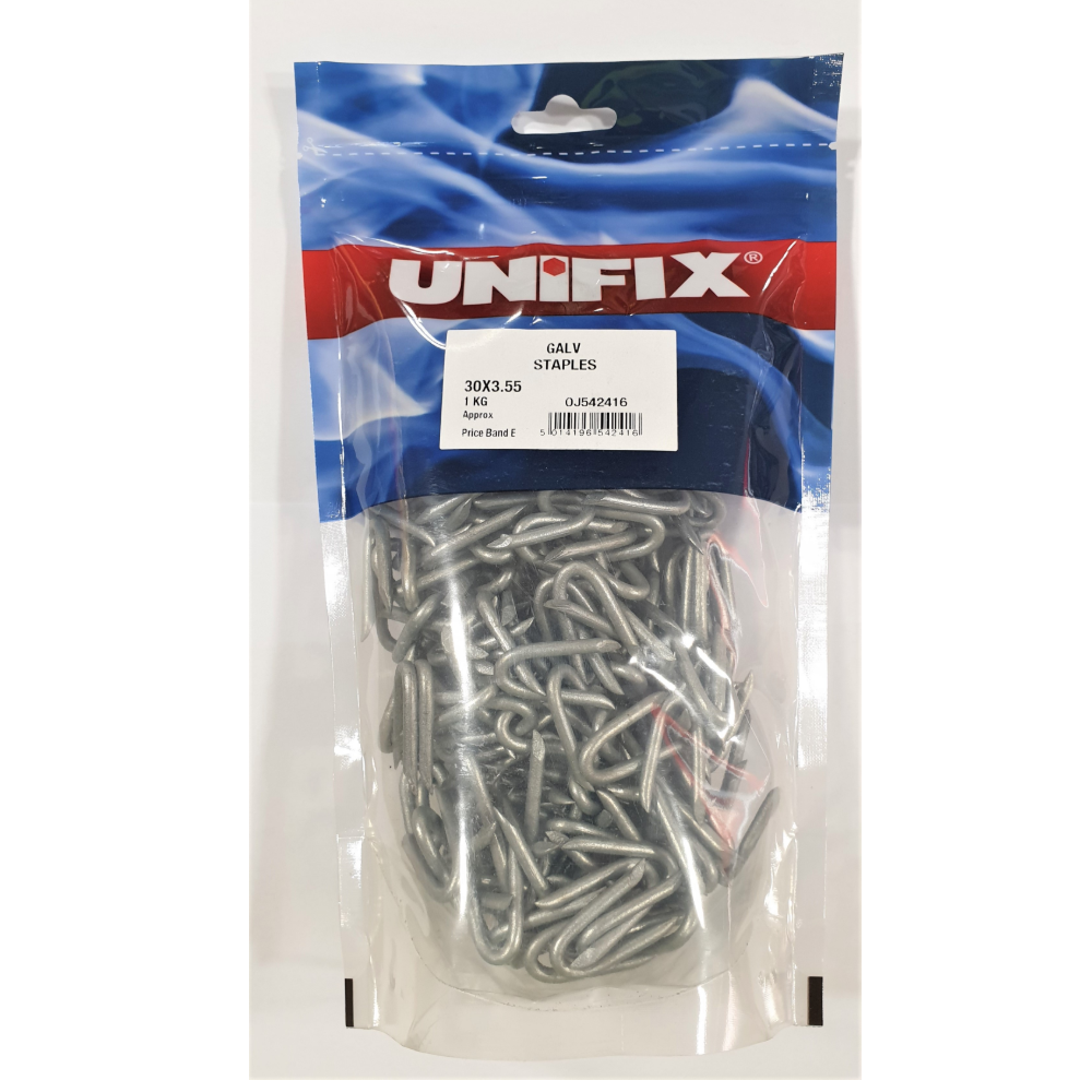 Sub image of Galvanised Staples 1KG Pack  number 2 in the gallery of images