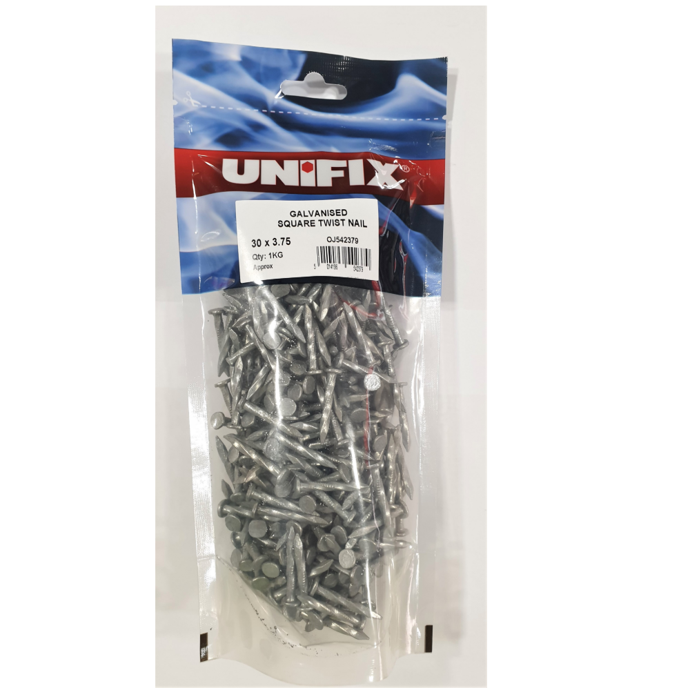 Product photograph of Galvanised Twist Nails 1KG Pack 