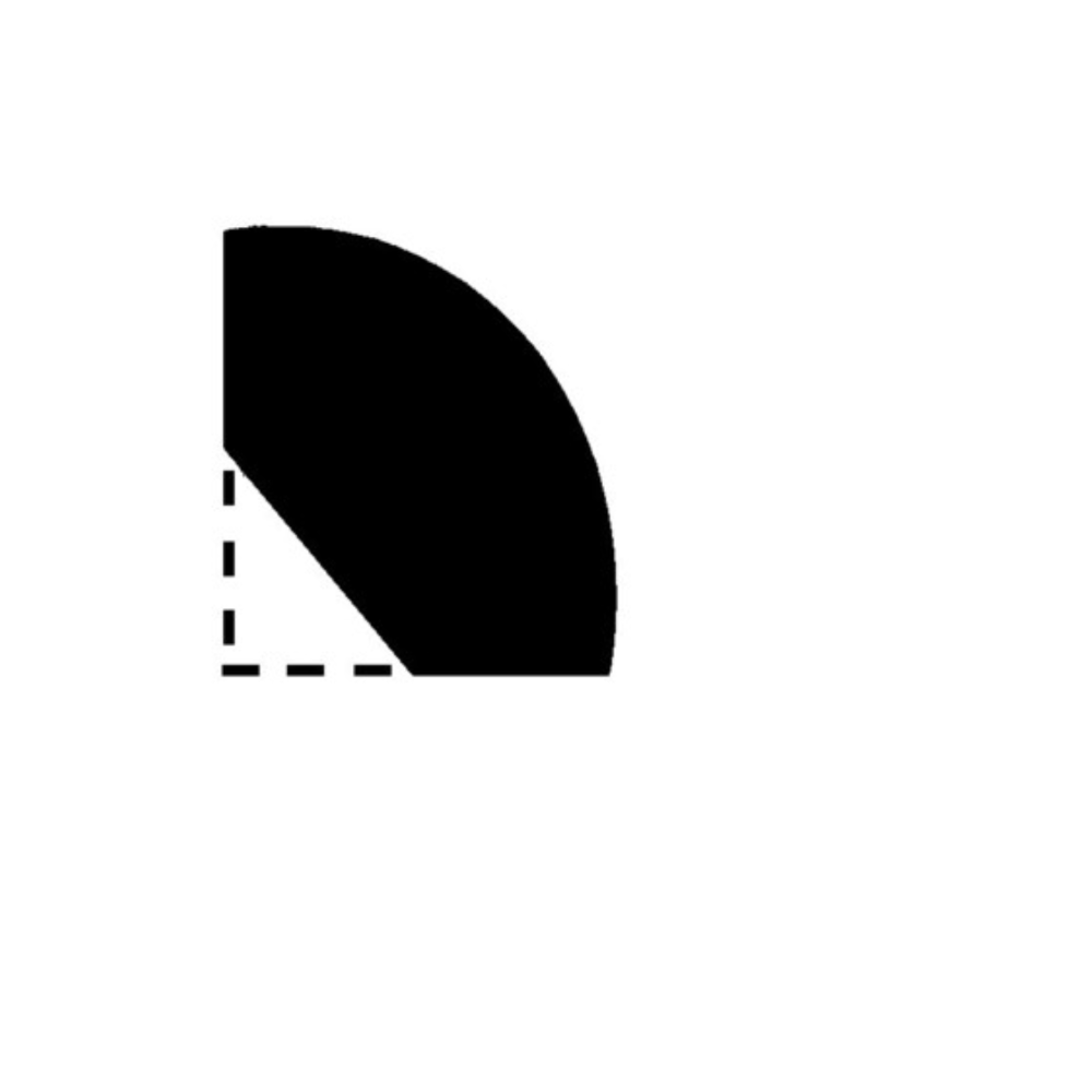 Image of Light Hardwood Quadrant 2400mm