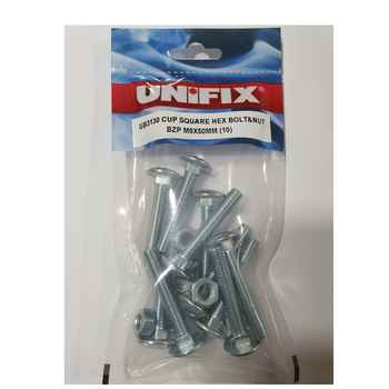 Product photograph of M10 Coach Bolt and Nut BZP 