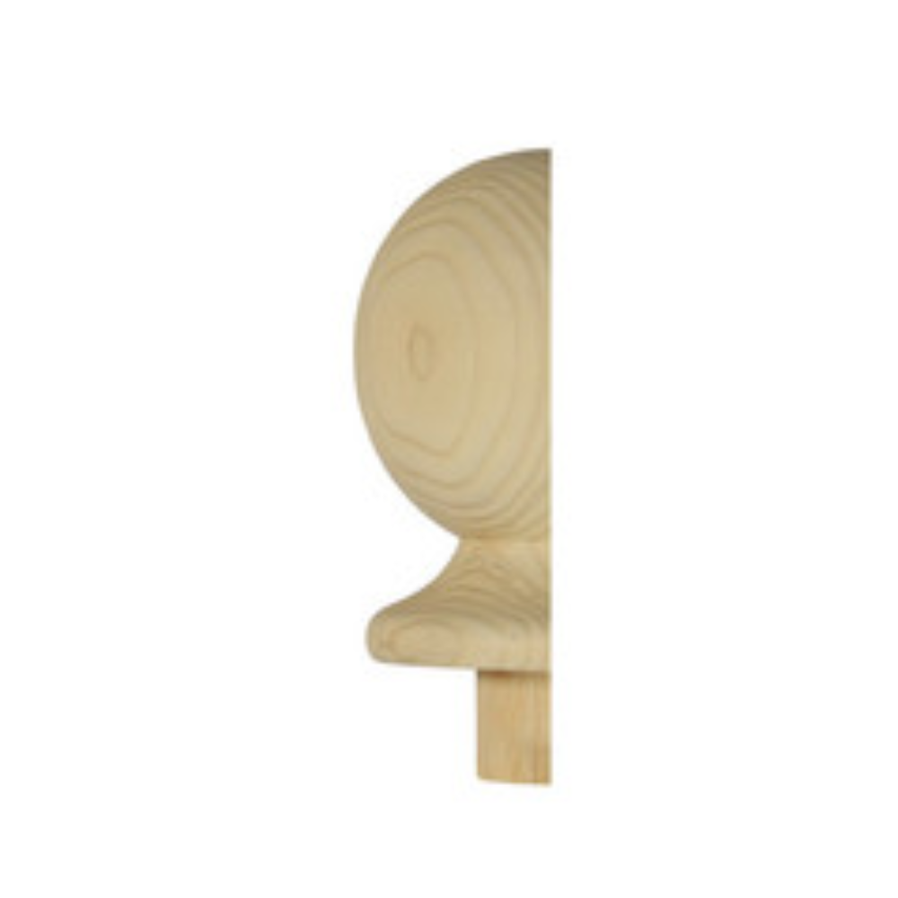 Image of NC2PHALF Pine Ball Newel Cap 85 x 41 x 106mm