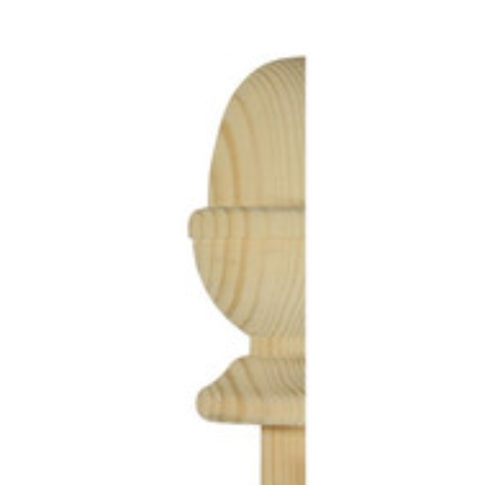 Image of NC3PHALF  Pine Acorn Newel Cap Half 82mm 131 x 85 x 41mm