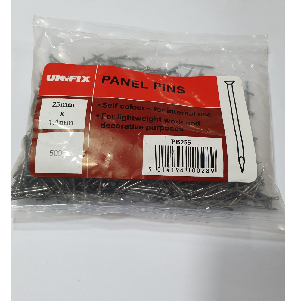 Product photograph of Panel Pins 500g Pack 