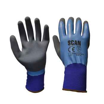 Product photograph of Scan Double Latex Waterproof Gloves Size 9