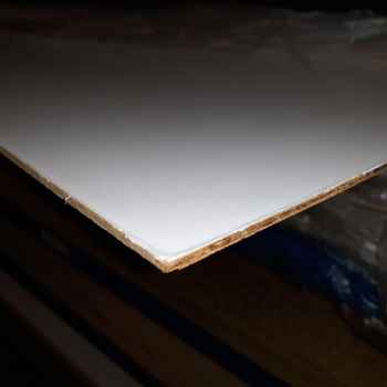 Product photograph of 2440 X 1220 X 3.6mm CSM10 White Polyester 1 Side MR Plywood CSM10