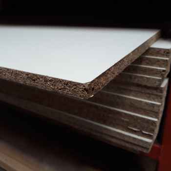 Product photograph of White Melamine Faced Chipboard White Melamine Faced Chipboard 8 x 4" sheet