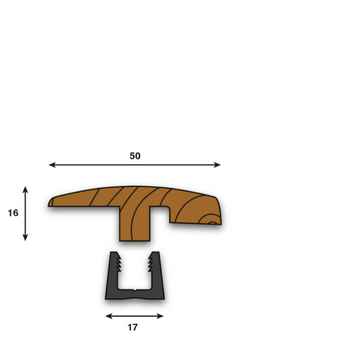 Product photograph of Parallel 16 x 50mm WST18 Step Twin Un-Fin Oak 15-18mm WST18