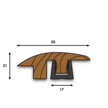 Product photograph of Parallel 21 x 55mm WSR18 Semi-Ramp Oak Pre-Fin (3.0m) WSR18