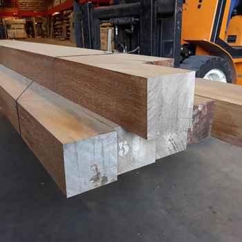 Product photograph of 140 x 140 x 2440mm Fin Size Air Dried Iroko PAR 140 x 140mm Iroko Post