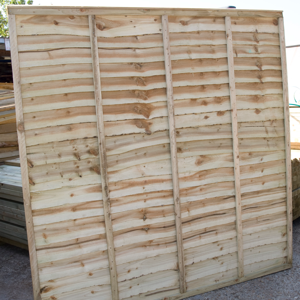 Image of Green P/T Waney Edge Fence Panel