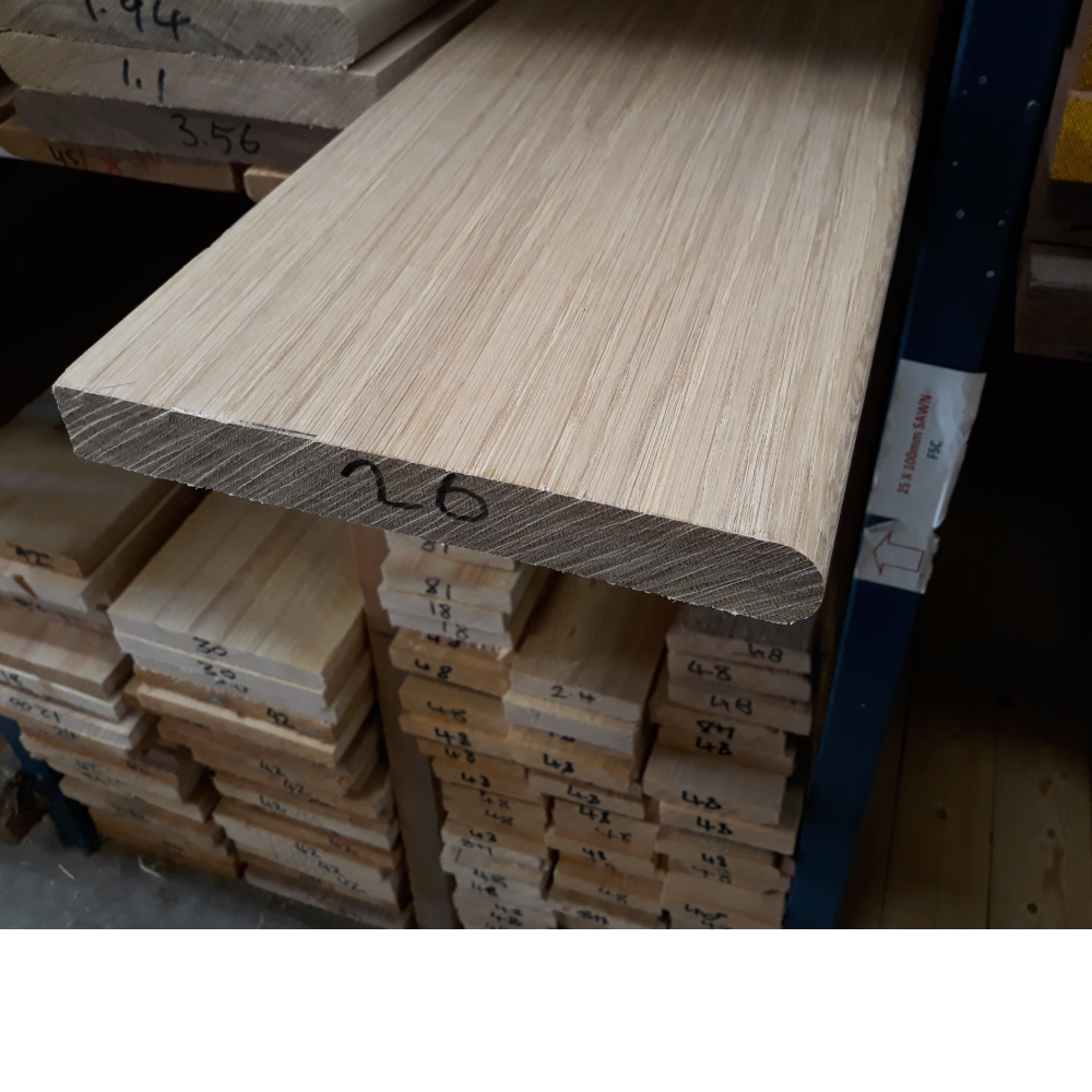 Image of 32 x 225 Nosed American White Oak Window Board