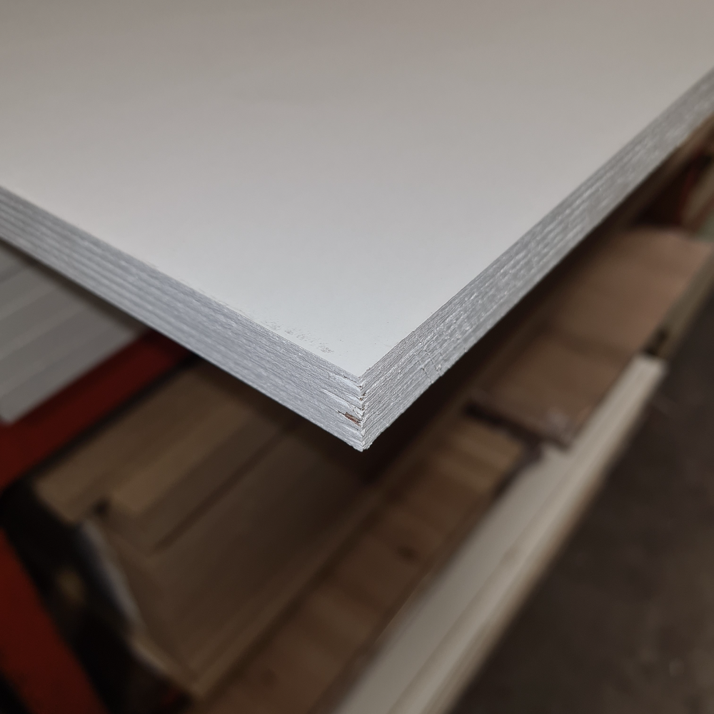 Image of 2440 x 1220 x 18mm White Melamine Faced Birch Plywood  FSC