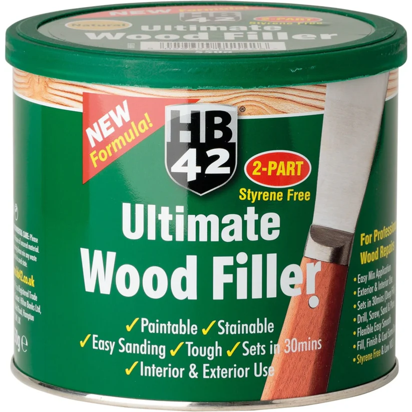 Product photograph of HB42 ULTIMATE 2 PART WOOD FILLER 550ML NATURAL PINE
