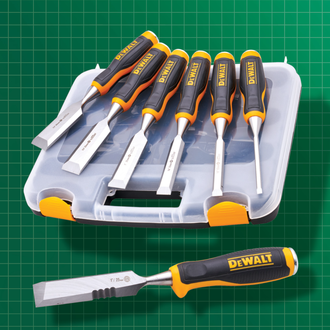 Product photograph of DEWALT 6 Piece Chisel Set with FREE Chisel Knife