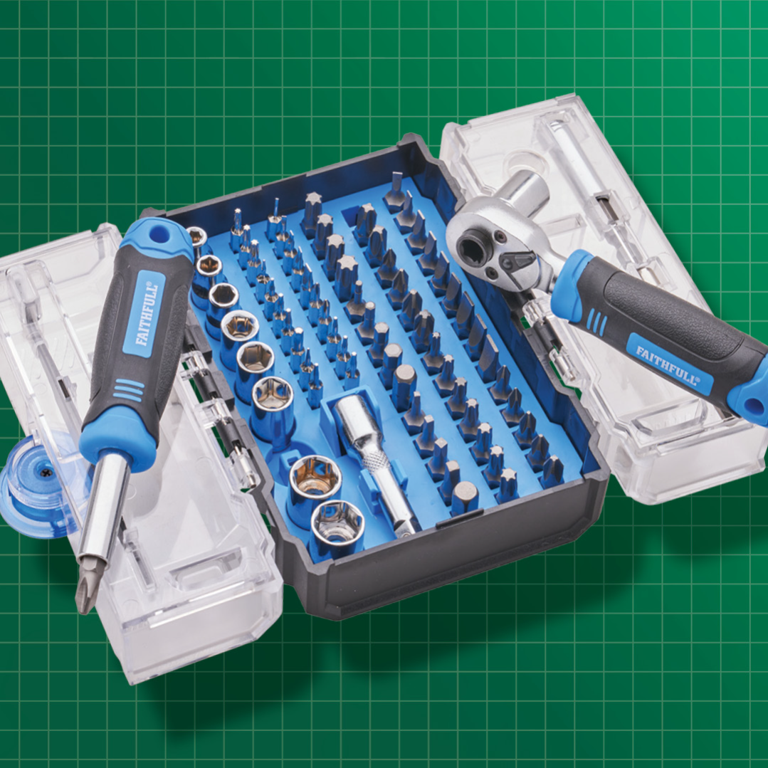 Product photograph of FAITHFULL 78 Piece Screwdriver Bit & Socket Set 