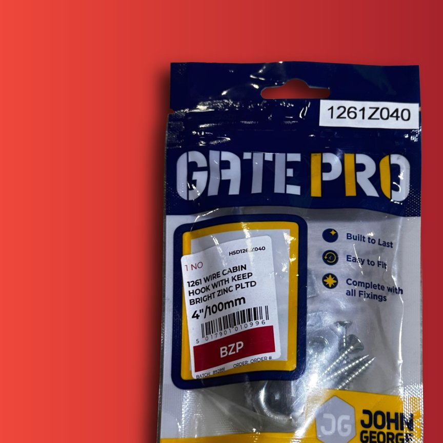 Product photograph of 100MM BZP CABIN HOOKS GATEPRO 