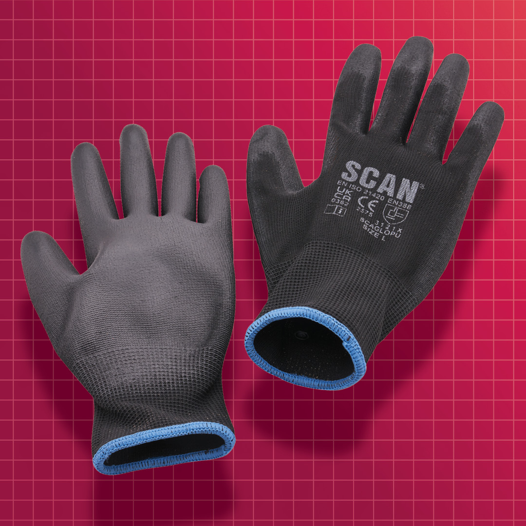 Product photograph of SCAN Dipped PU Gloves (5 Pairs) 